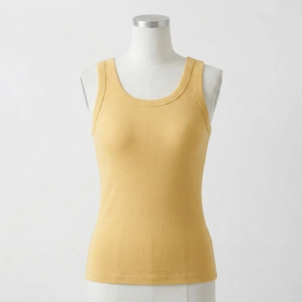RealShape Ribbed Cotton Built-in Bra Tank