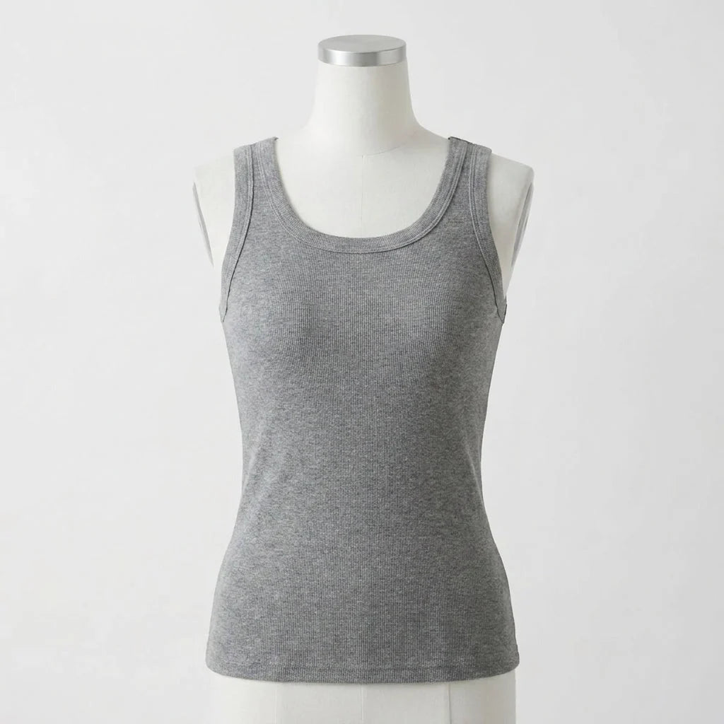 RealShape Ribbed Cotton Built-in Bra Tank